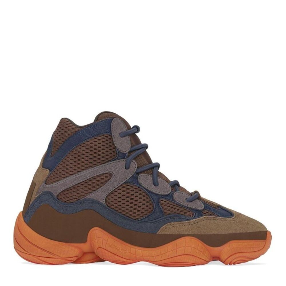 Yeezy Mens 500 Leather High Top Trainers / Orange